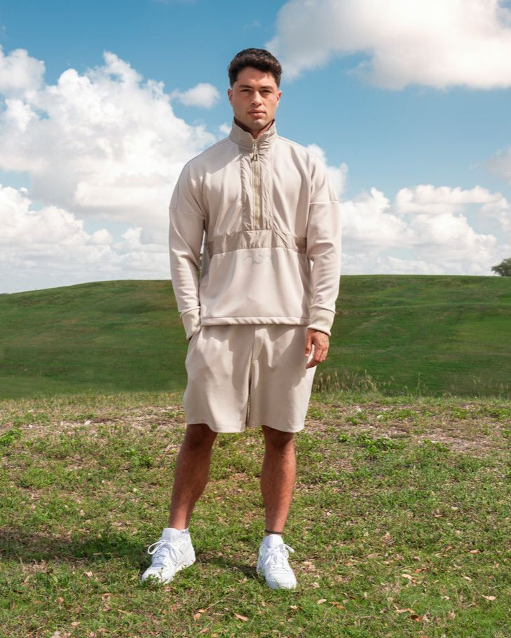1/4 Zip Pullover Jacket Stone