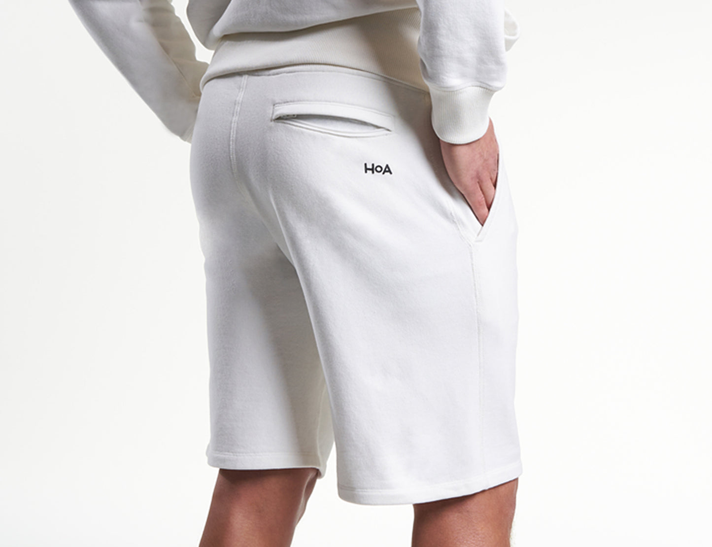 Mens Casual Sweat Shorts Ivory