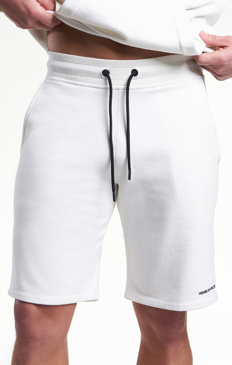 Mens Casual Sweat Shorts Ivory