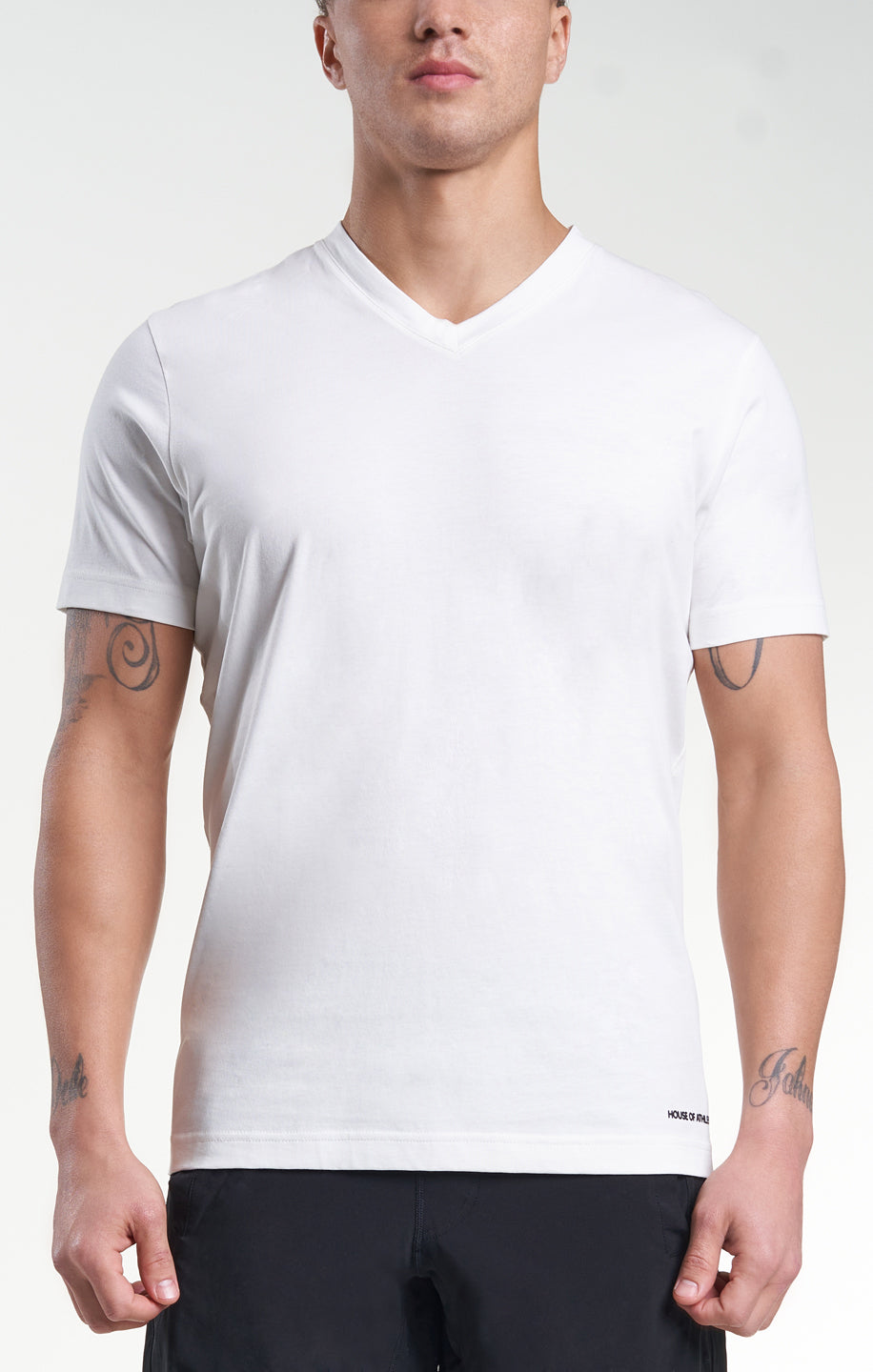 Logo V-Neck Tee Ivory