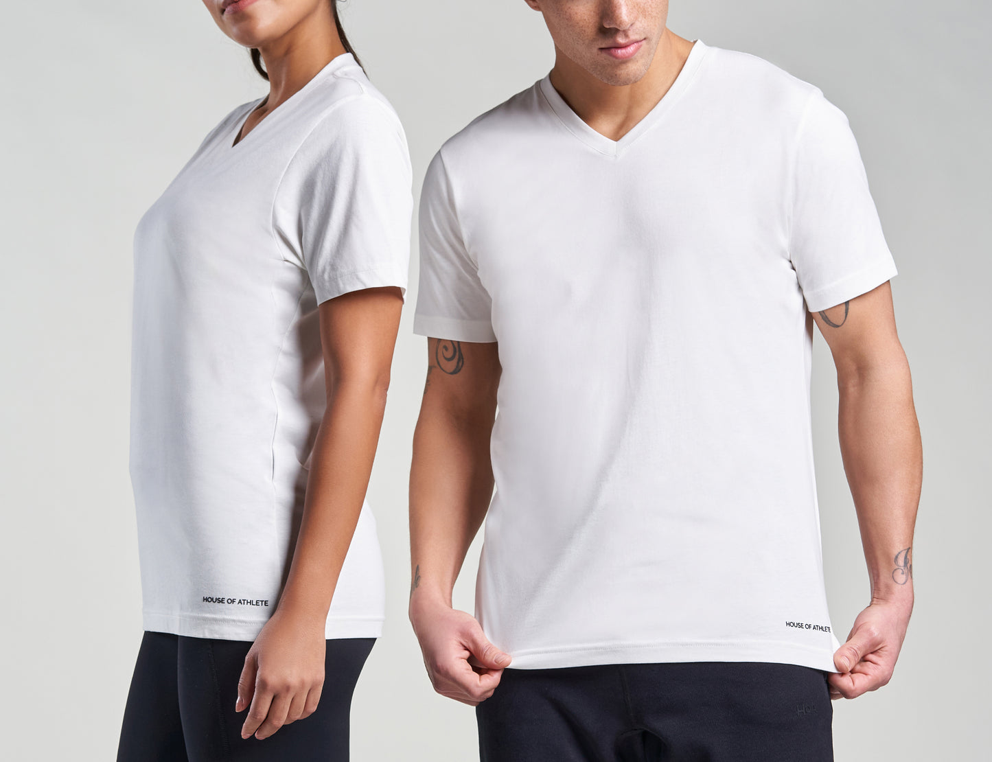 Logo V-Neck Tee Ivory
