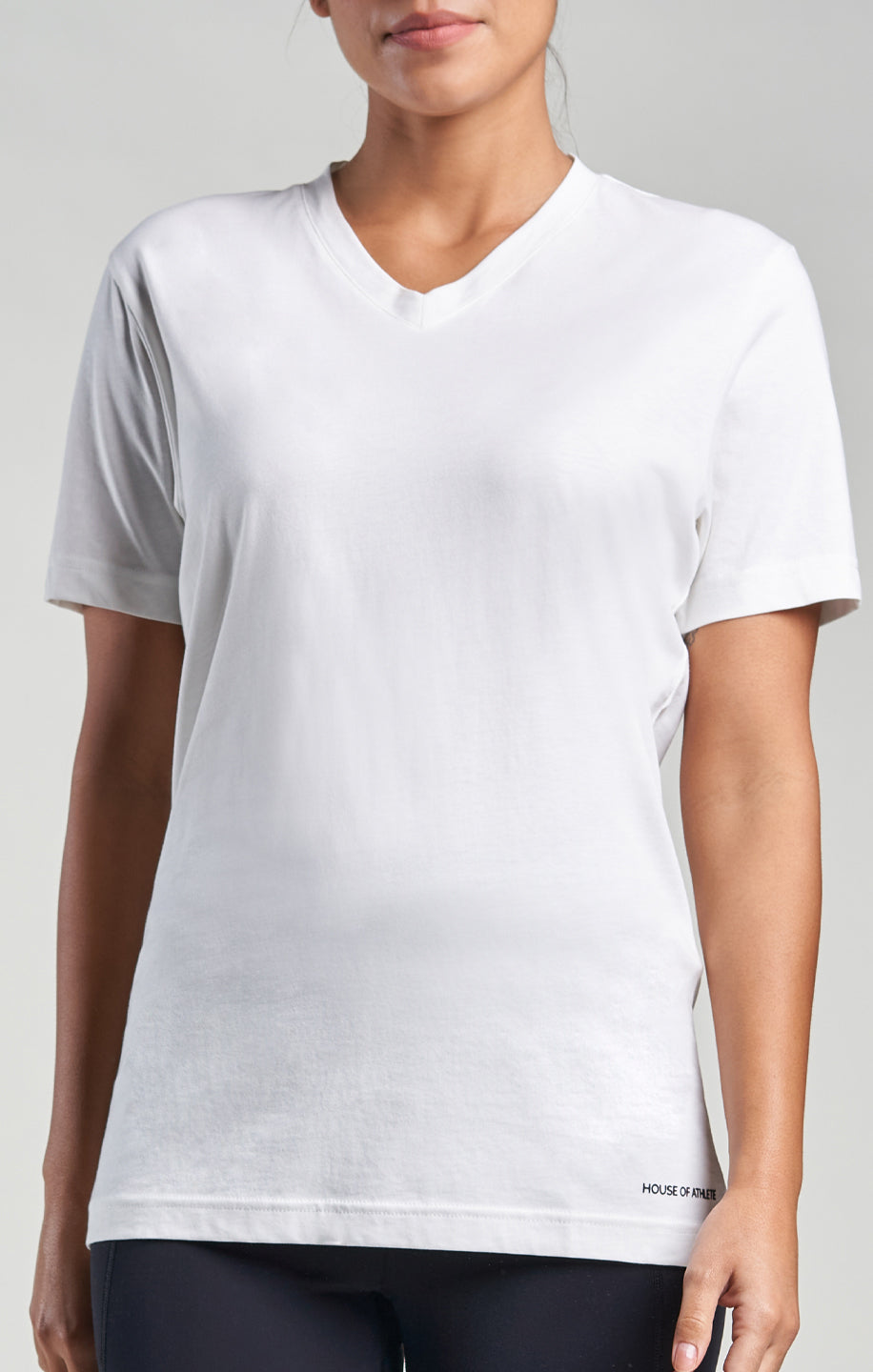 Logo V-Neck Tee Ivory