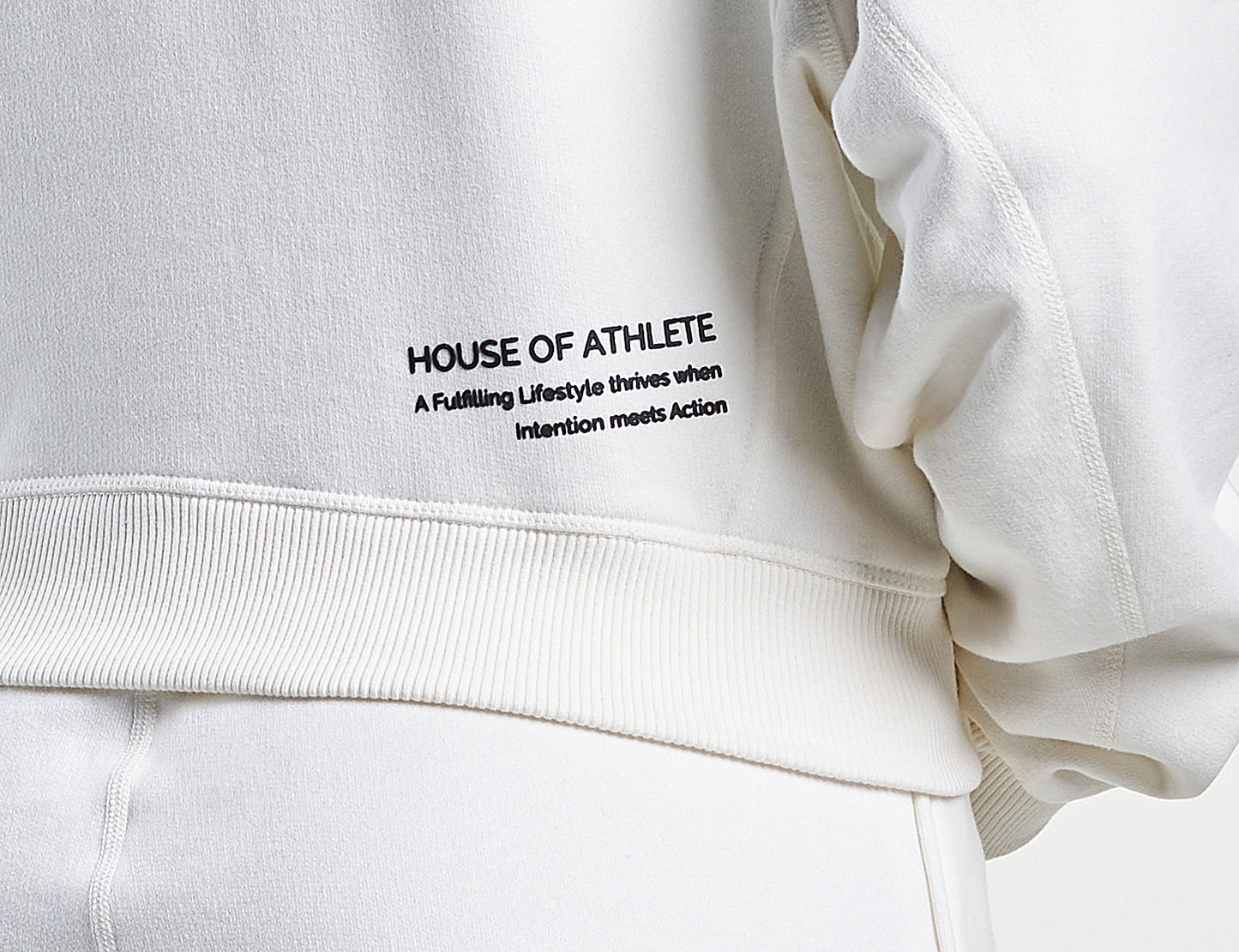Womens Casual Crop Sweatshirt Ivory