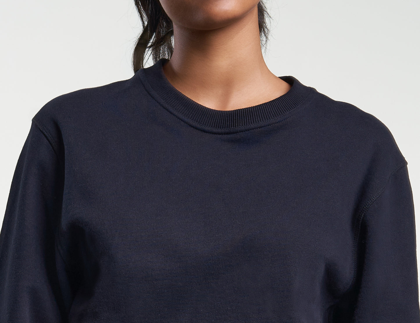 Womens Casual Crop Sweatshirt Black