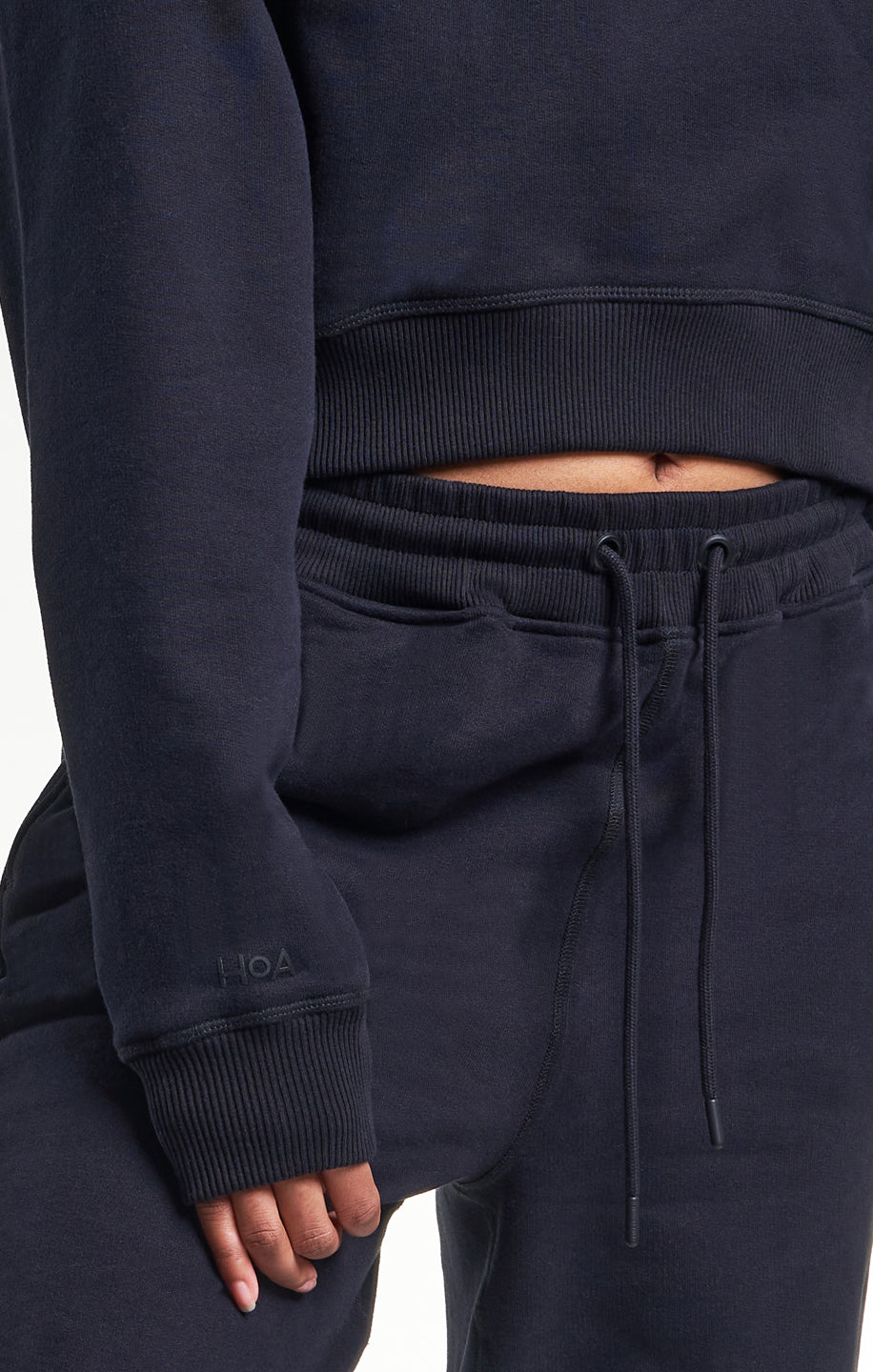 Womens Casual Crop Sweatshirt Black