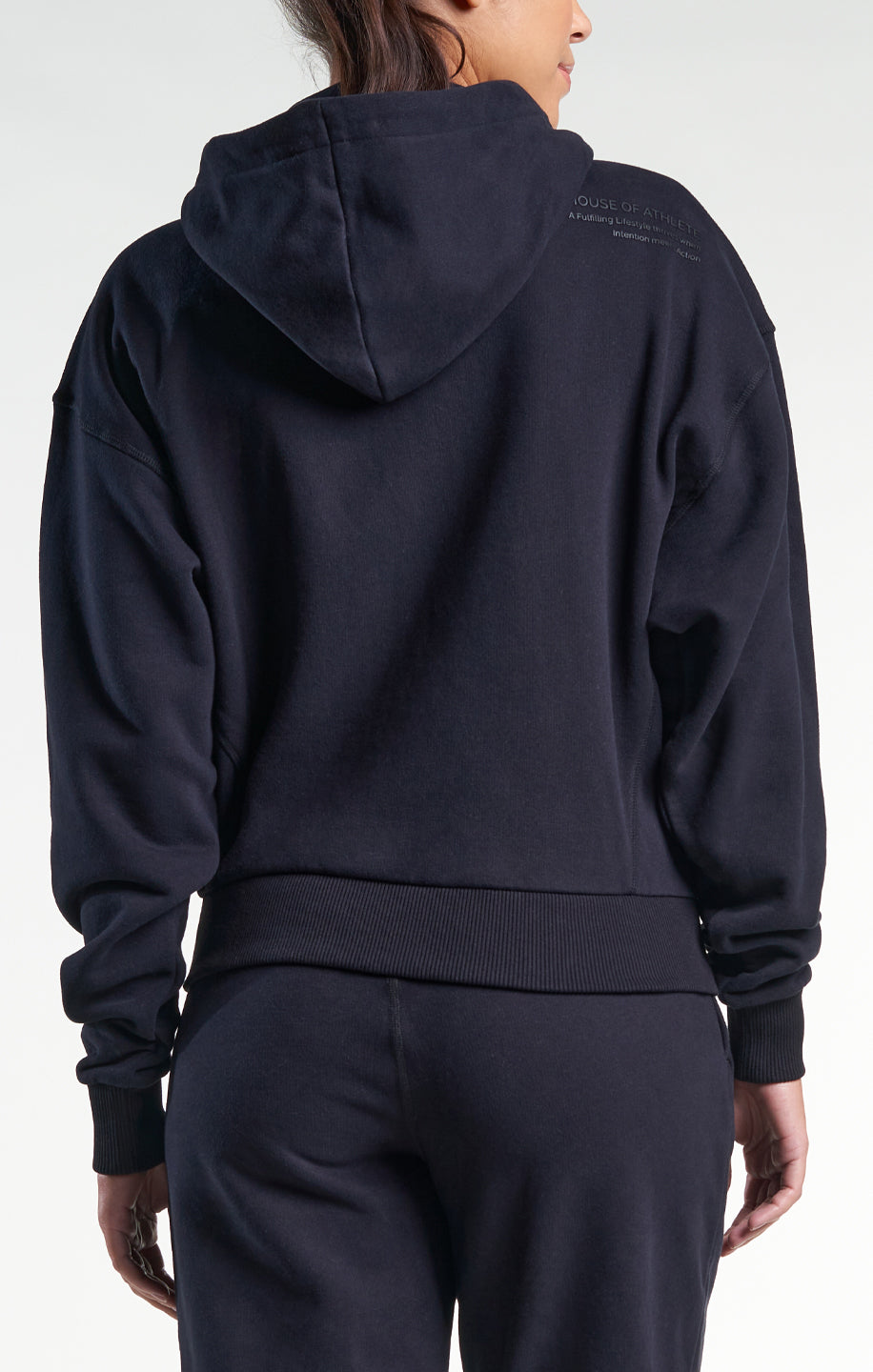 Womens Casual Zip-Through HOA Hoodie Black
