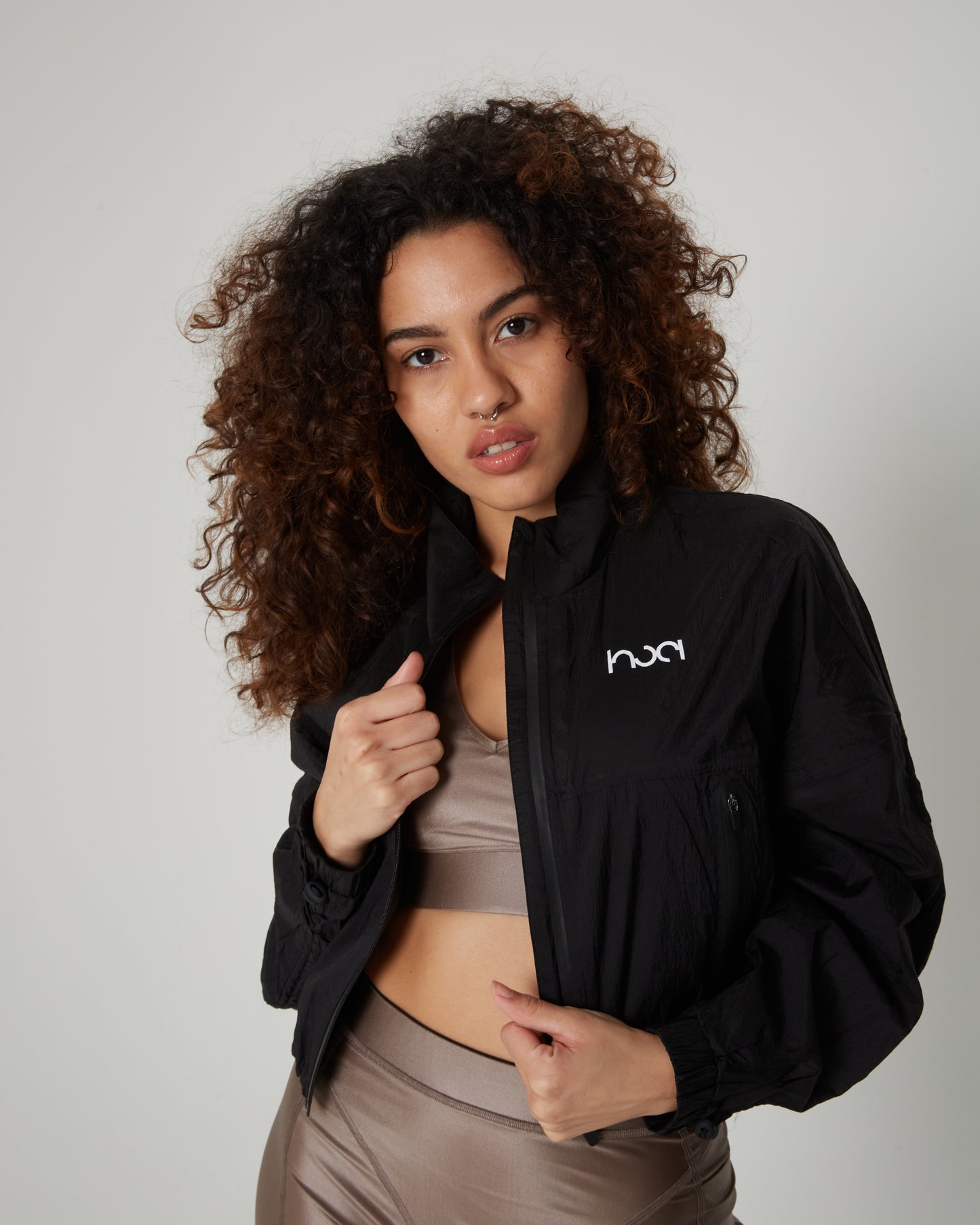 Women's Cropped Nylon Windbreaker