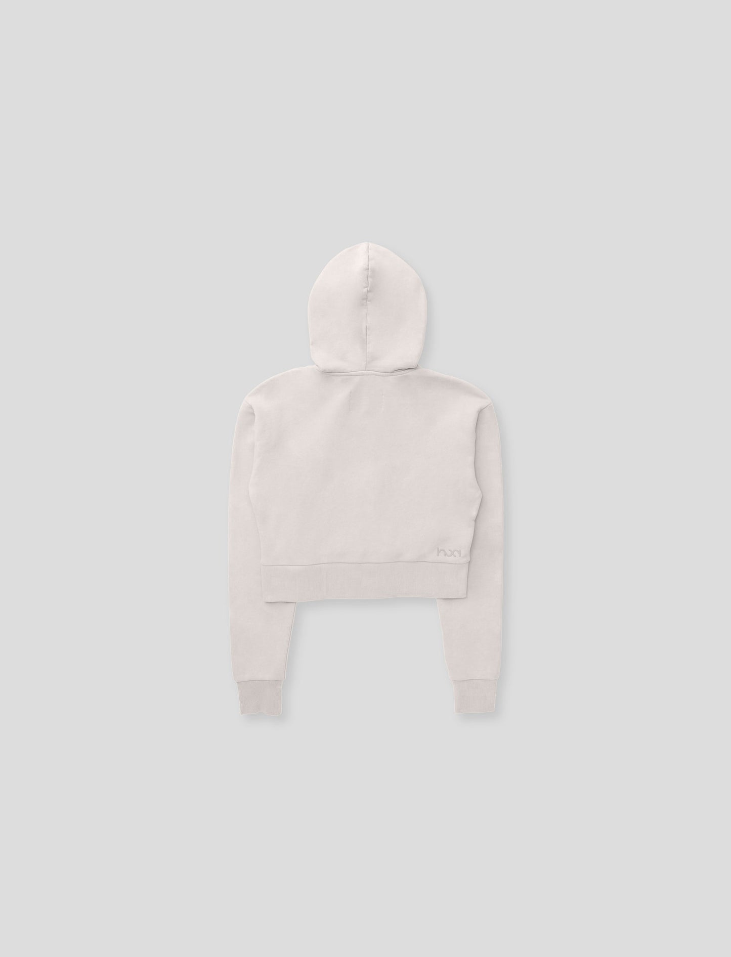 Women's French Terry Crop Zip Hoodie Stone
