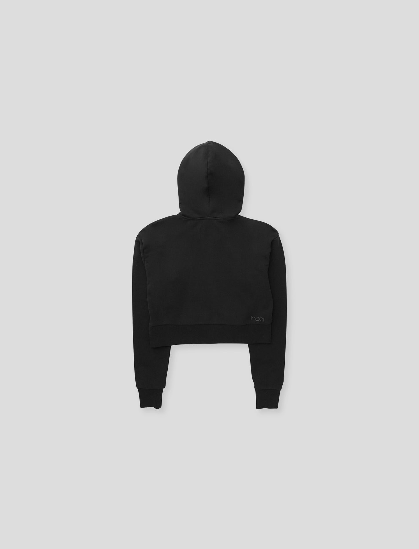 Women's French Terry Crop Zip Hoodie Black