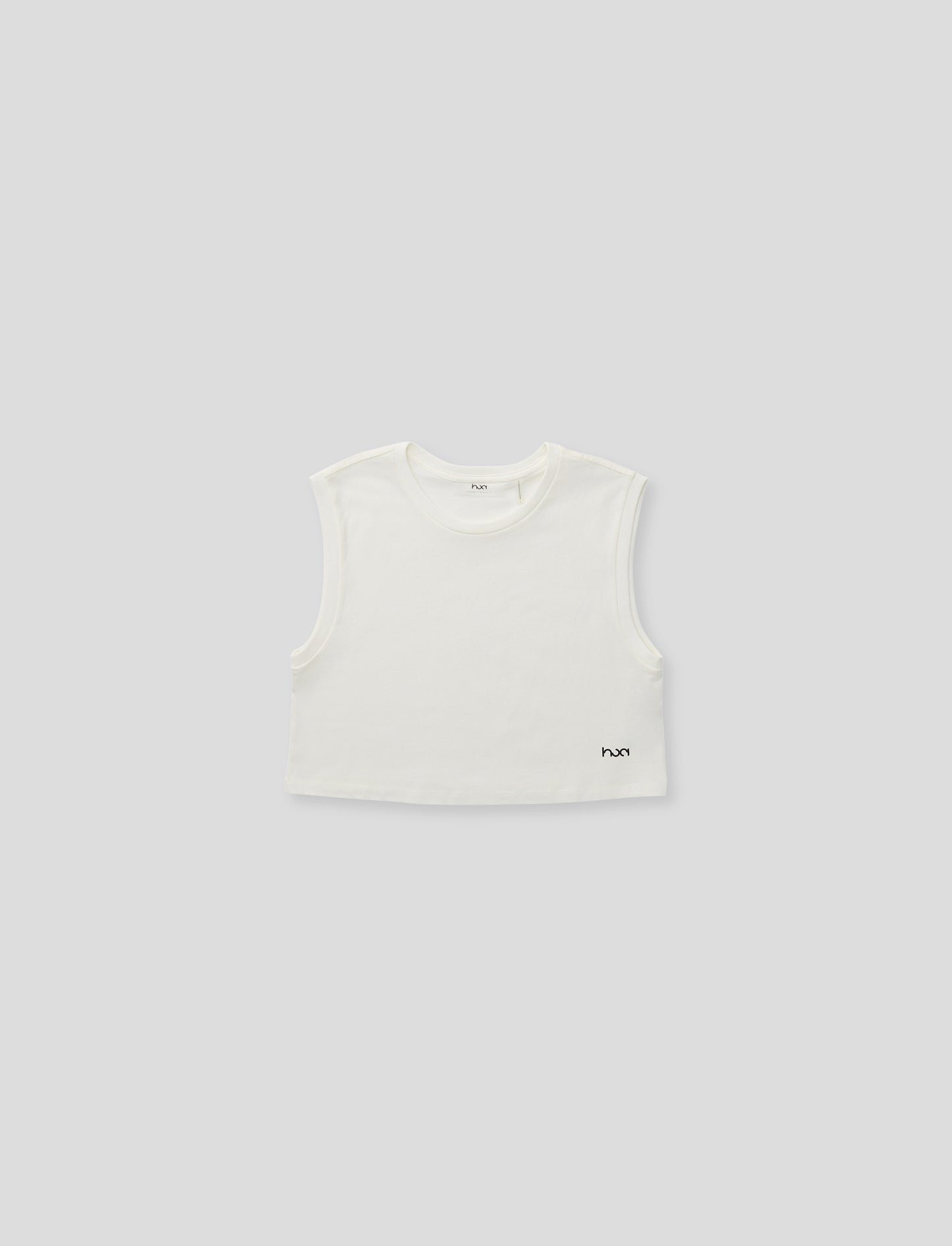Comfort Crop Cut-Off Tee White