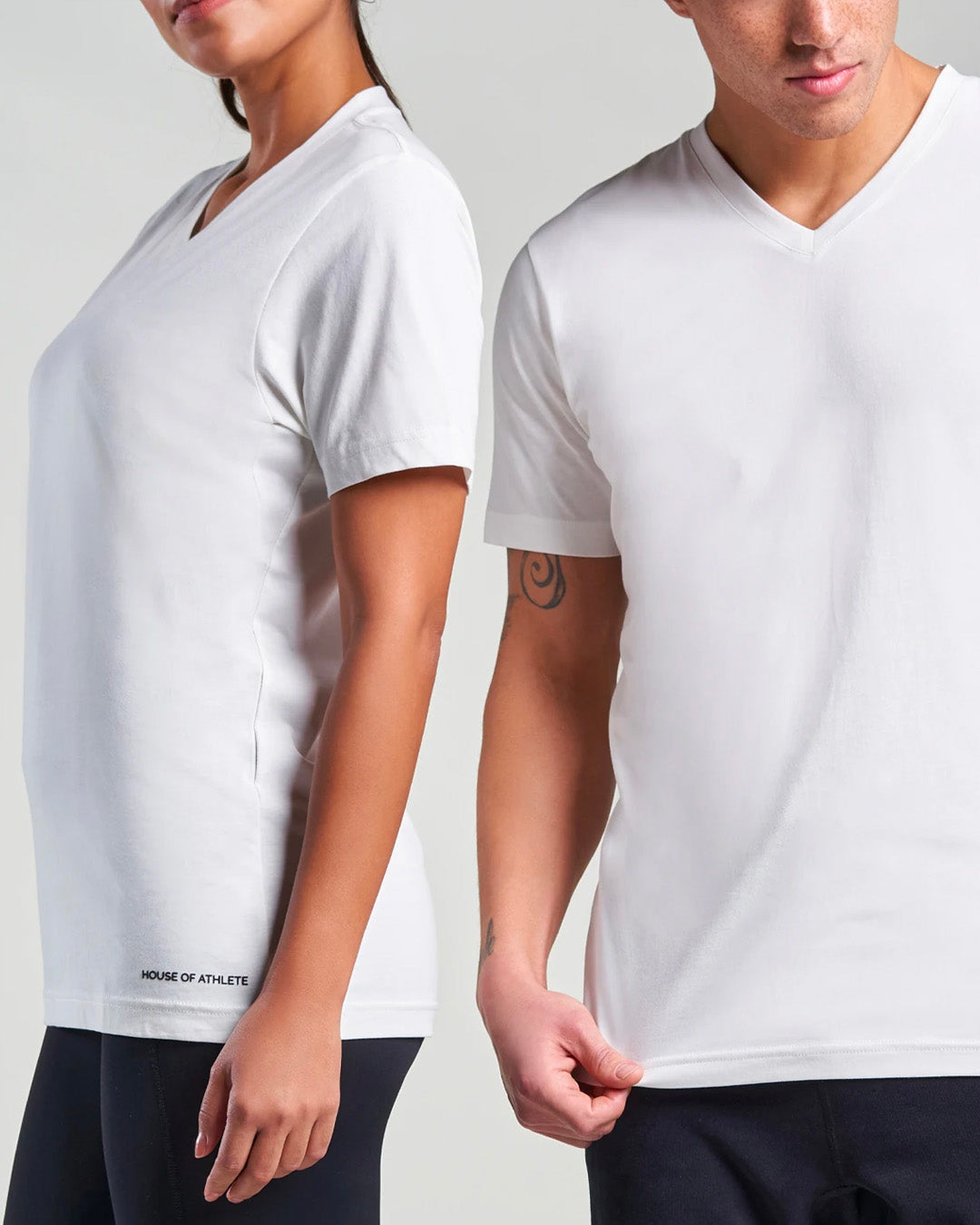 Logo V-Neck Tee Ivory