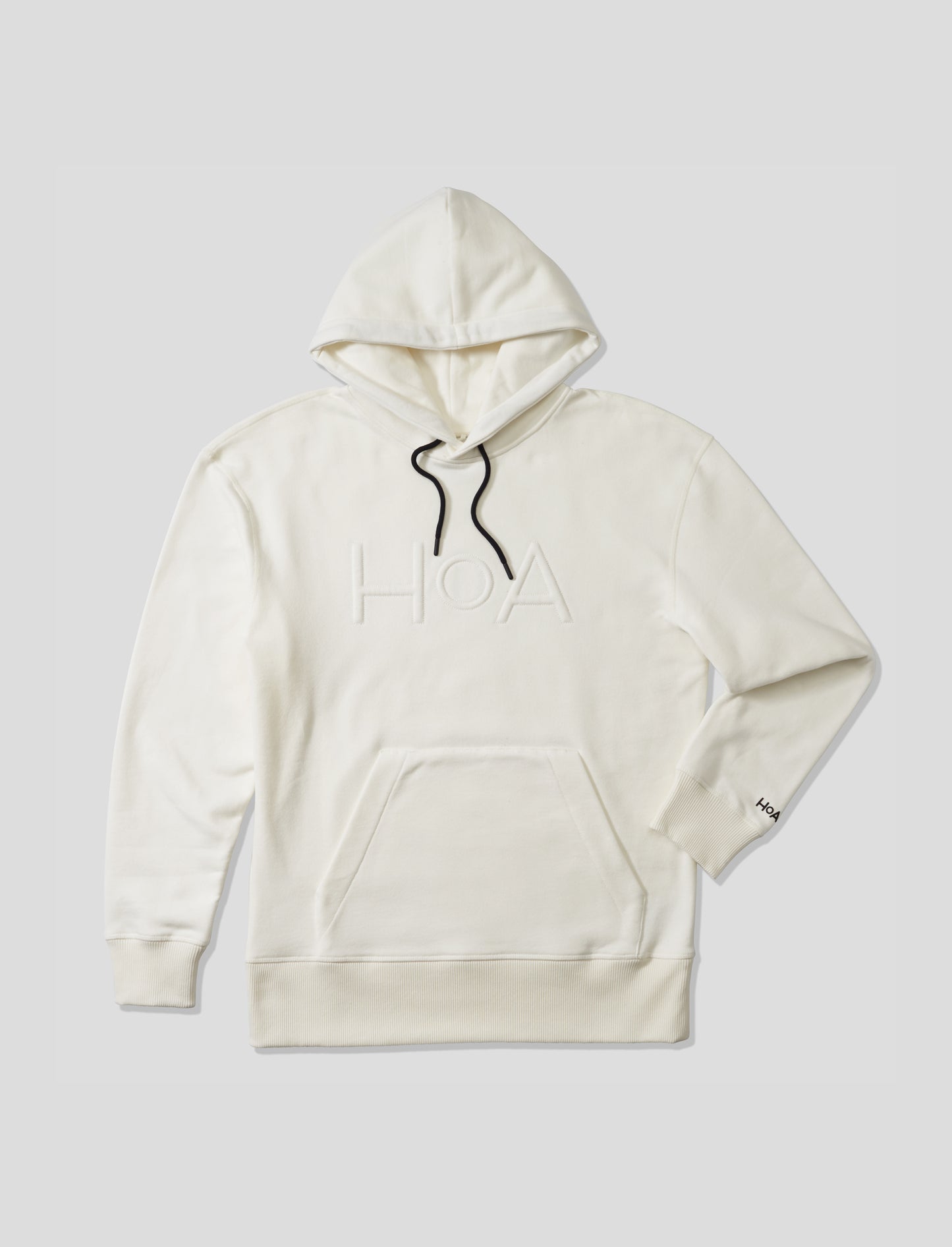 Mens Casual Popover Basic Hoodie Ivory