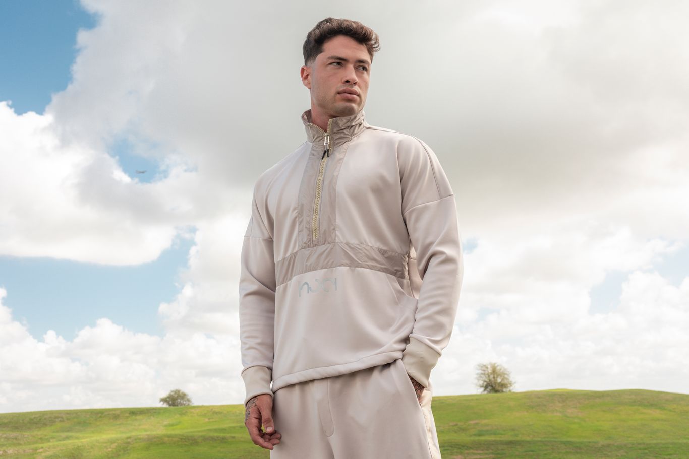 1/4 Zip Pullover Jacket Stone