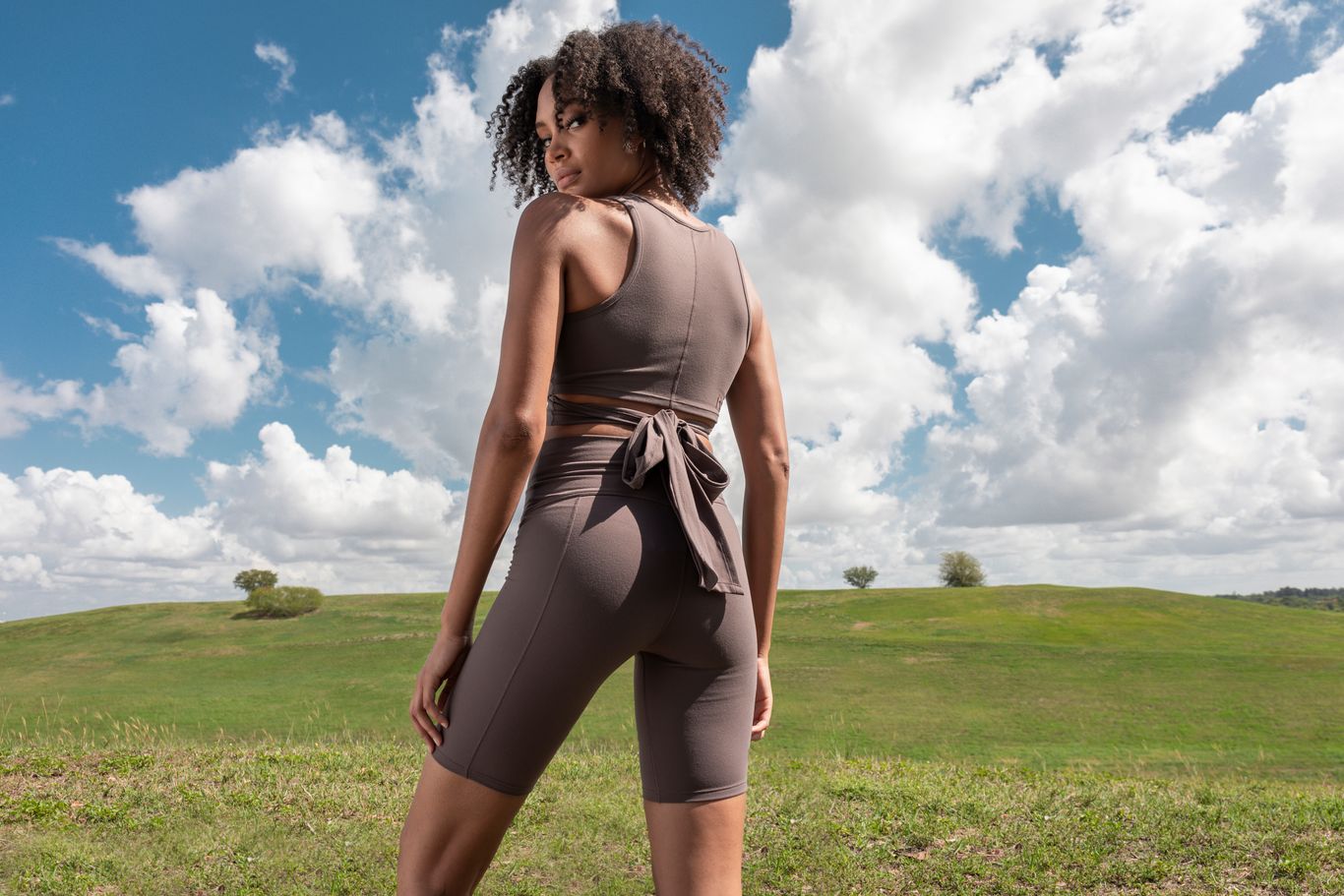Women's Power Span Wrap Tank Mushroom
