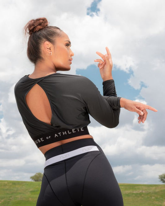 Women's Silky Peek-A-Boo Long Sleeve Top