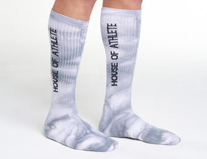 Men's Tall Tie Dye Socks Grey/Black