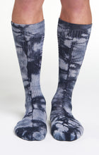 Load image into Gallery viewer, Men&#39;s Tall Tie Dye Socks Black/White
