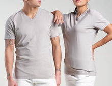 Load image into Gallery viewer, Logo V-Neck Tee Drizzle Grey
