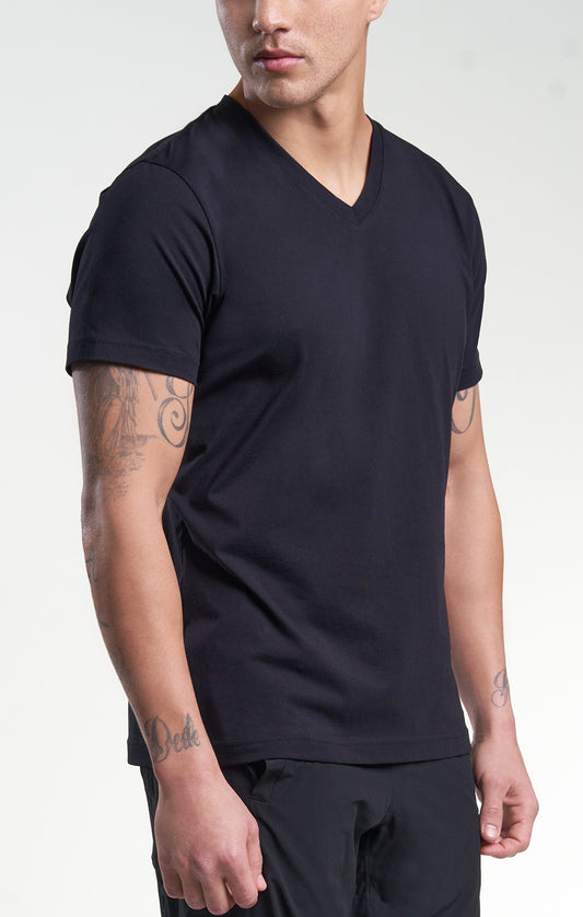 Logo V-Neck Tee Black
