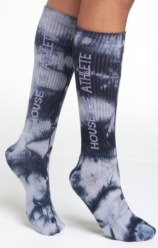 Women's Tall Tie Dye Socks Black/White
