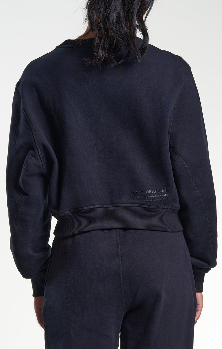 Womens Casual Crop Sweatshirt Black