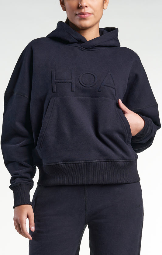 Womens Casual Popover HOA Hoodie Black