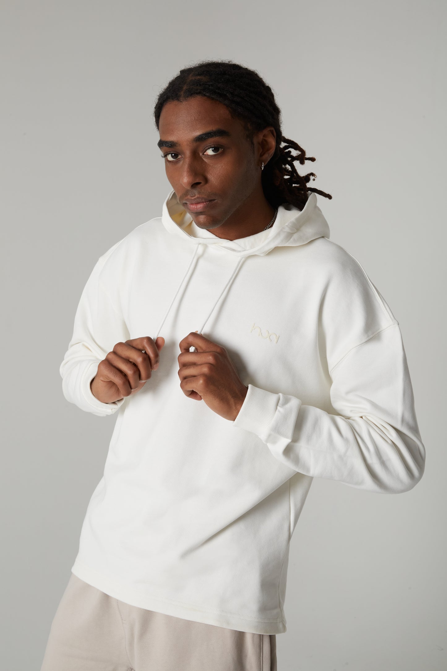 Men's French Terry Hoodie White