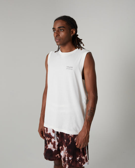 Men's Logo Sleeveless Top White