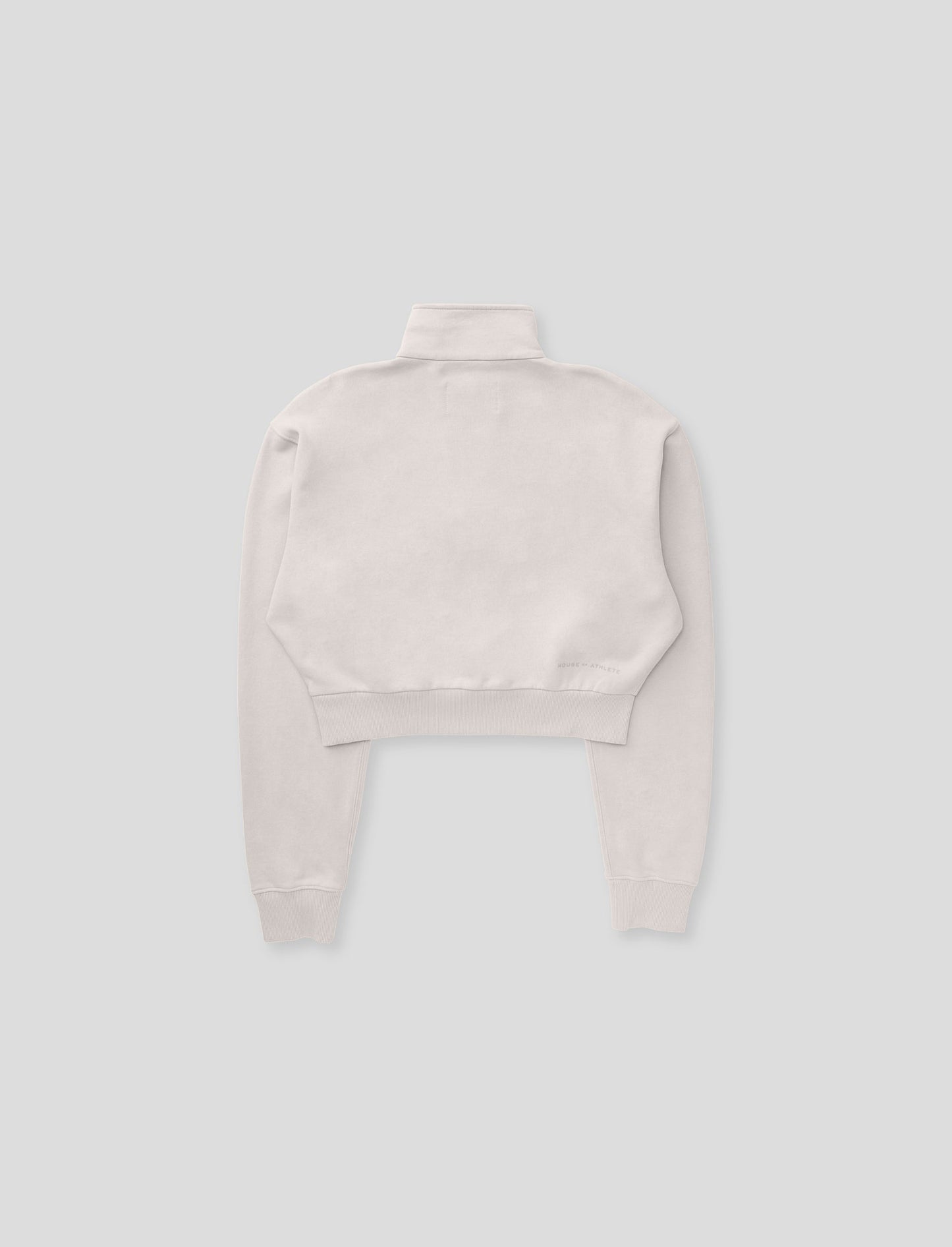 Women's French Terry Crop 1/4 Zip Pullover Stone