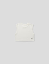 Load image into Gallery viewer, Comfort Crop Cut-Off Tee White
