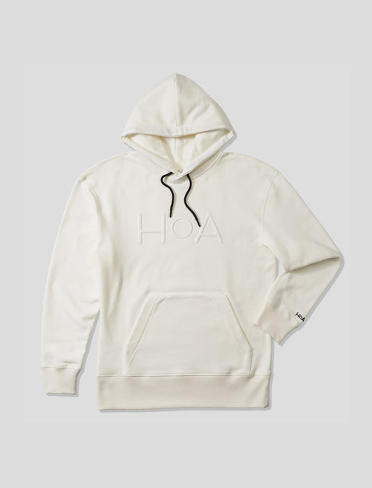 Mens Casual Popover Basic Hoodie Ivory