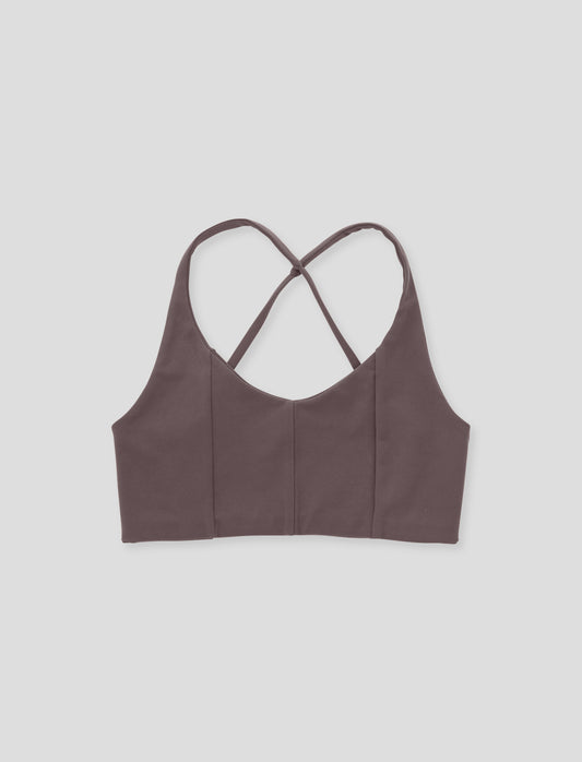 Women's Power Span Strappy Bra Mushroom
