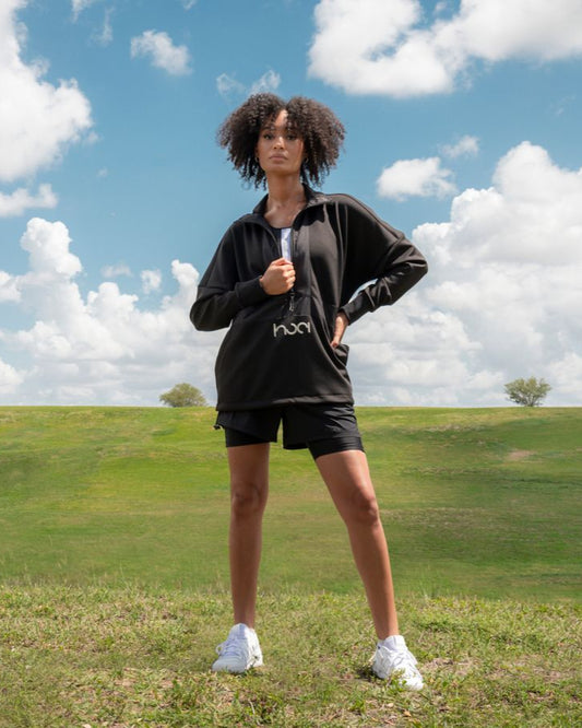 1/4 Zip Pullover Jacket Black