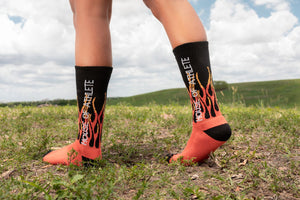 Women's Tall Flame Socks Red/Orange