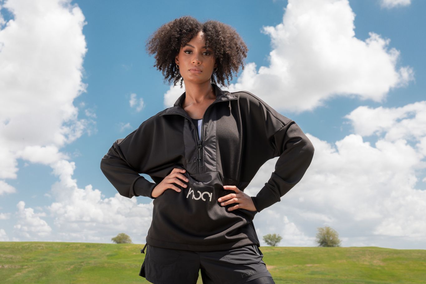 1/4 Zip Pullover Jacket Black